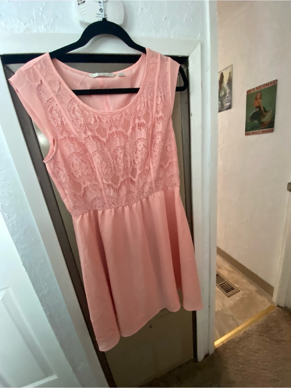LC Lauren Conrad Soft Pink Dress with Lace Bodice